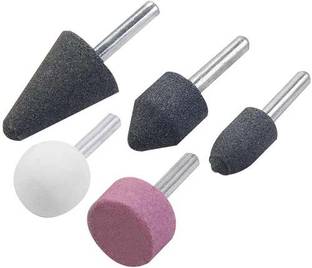 KMECOMM For polishing and modeling metal, wooden surfaces Rotary Mounted Grinding Stone 5Pcs Set 1/4 Rotary Tool