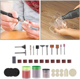KMECOMM 105Pcs Mini Rotary Tools Electric Drilling Accessories for metal surface cleaning, grinding, dusting, deburring, polishing Rotary Bit Set