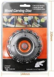 AASONS AASONS Wood Carving Chain Disc, 4 Inch Circular Saw Blade Angle Grinder Chain Disc with 22 Teeth, 5/8 inch Arbor center Wood Cutter 4-100 Rotary Tool
