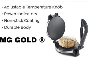 MG GOLD ®Chapati/Roti Stainless steel body 1000 Watts free casserole Dough maker WE5 Roti and Khakra Maker