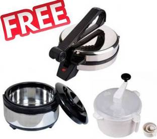 ECO SHOPEE ® Combo Free Steel casserole Dough maker Non Stick Electric Roti and Khakra Maker
