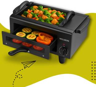Wellberg 2-in-1 Electric Tandoor 2200W with ON/OFF Switch for Papad, Naan, Grill Cooking Roti and Khakra Maker