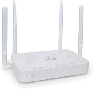 HIVEN -DUAL BAND ONT Router 5 GHz, 2.4 GHz 1200 Mbps Wifi Speed Dual Band External Antenna Ethernet (C...
