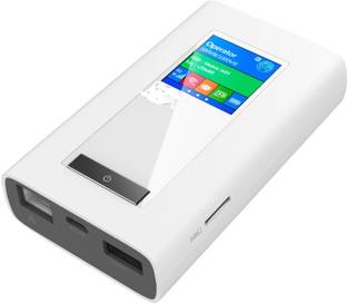 Wintrox Portable 4G Wifi Router, SIM slots, built-in Powerbank, 1.44" TFT color screen 4G Router 2.4 GHz 150 Mbps Wifi Speed Tri Band Internal Antenna MiFi (Sim Based)