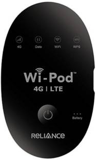 Reliance zte WD670 4G LTE Hotspot All Sim Supported 4G Router 2.4 GHz 150 Mbps Wifi Speed Single Band Internal Antenna MiFi (Sim Based)