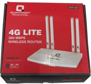 Quantron QWR-4G01, 4G/5G SIM COMPATIBLE WIRLESS WIFI 300 MBPS ROUTER. Router 2.4 GHz 300 Mbps Wifi Spe...