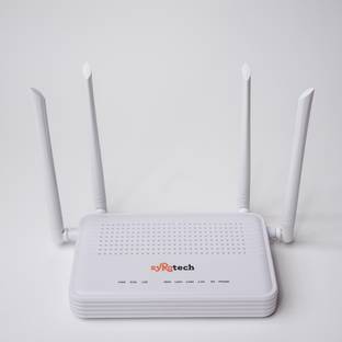 Syrotech SY GPON 2010 WADONT Dual Band XPON ONT with 4 Antenna Fiber Broadband with Voice Wireless Router 5 GHz, 2.4 GHz 1200 Mbps Wifi Speed Dual Band External Antenna NA
