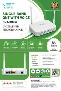 SHRI RASI INFOTECH NETLINK SINGLE BAND ONT WITH VOICE HG323RGW Router 2.4 GHz 300 Mbps Wifi Speed Sing...