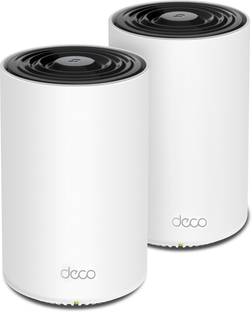 TP-Link Deco XE75(2-pack) Mesh Router 2.4 GHz, 5 GHz 5400 Mbps Wifi Speed Tri Band Internal Antenna Ethernet (Cable Broadband)