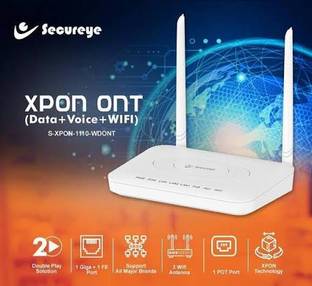 RASI INFOTECH SECUREYE N300 WIFI XPON ONT Router 2.4 GHz 300 Mbps Wifi Speed Single Band External Ante...