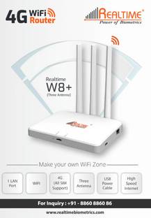 Realtime Wifi Router with free Adapter Router 2.4 GHz 100 Mbps Wifi Speed Single Band Internal & Exter...