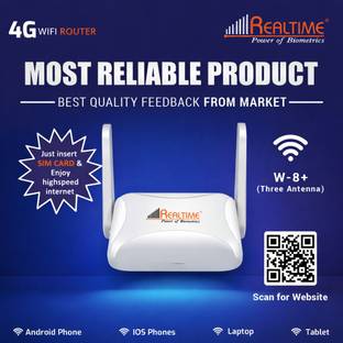 Realtime Router 5G 4G Router 2.4 GHz 100 Mbps Wifi Speed Single Band Internal & External Antenna MiFi ...