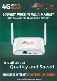 Realtime Router 4G/5G 4G Router 2.4 GHz 100 Mbps Wifi Speed Single Band Internal & External Antenna Mi...