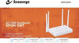 RASI INFOTECH SECUREYE AC 1200 DUALBAND WIFI XPON - ONT Router Router 2.4 GHz 1200 Mbps Wifi Speed Dua...