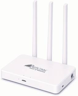 REALTIME Power of Biometrics W8+ 4G SIM WiFi Router with 3 High Gain Antennas 4G Router 2.4 GHz 100 Mb...