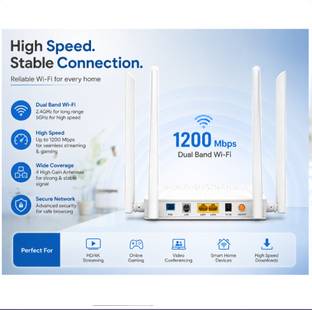 Syrotech WiFi Xpon ONT – S-XPON-2010-WDONTA 107 Wireless Router 2.4 GHz, 5 GHz 1200 Mbps Wifi Speed Du...