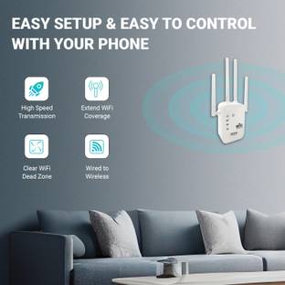Trenzu WiFi Extender | 300Mbps Speed | 2500 Sq Ft Coverage | Connect Up to 20 Devices Router Antenna B...