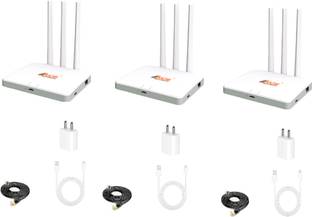 Realtime W8+ 4G Wi-Fi Router (3 Router Combo) with Free Adapter + USB Cable + Lan Cable Router 2.4 GHz...