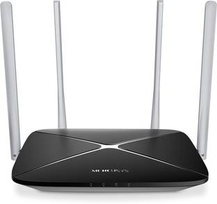 Mercusys AC12 Wireless Router 2.4 GHz, 5 GHz 1200 Mbps Wifi Speed Dual Band External Antenna Ethernet (Cable Broadband)