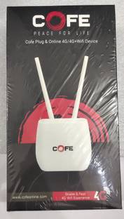 COFE 4G WIFI DEVICE CF502 (LAN/WAN) Router Sim Basd Support All Sim 4G Router 2.4 GHz 450 Mbps Wifi Speed Dual Band External Antenna MiFi (Sim Based)