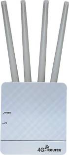 Unbranded Be Online Anywhere 4-Antenna Hi-Speed SIM/WIFI (WFR-04) 4G Router 2.4 GHz 300 Mbps Wifi Speed Dual Band External Antenna MiFi (Sim Based)