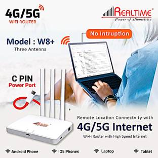Realtime W8+ 4G Sim Based Industrial Router with Free Adapter + USB Cable + Lan Cable 4G Router 2.4 GH...