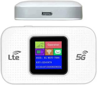 XMUVIT 4G/5G LTE Portable WiFi Dongle Hotspot Supports All SIM Cards Router 2.4 GHz 300 Mbps Wifi Spee...