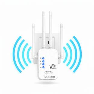 GameSir Wi-Fi Extender Up to 300Mbps WiFi Repeaters WiFi Range Extender 2.4 GHz 300 Mbps Wifi Speed Du...