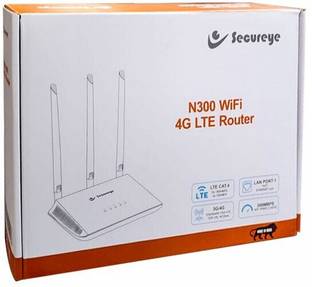 SECUREYE N3OO 4G SIM ROUTER 4G Router 2.4 GHz 300 Mbps Wifi Speed Single Band External Antenna MiFi (S...