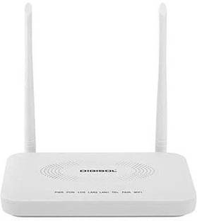 DIGISOLDG -GR1321 XPON ONU with 1 PON, 1 GE + 1 FE LAN Port & 1 FXS Port Wireless Router 2.4 GHz 300 Mbps Wifi Speed Single Band External Antenna Ethernet (Cable Broadband)