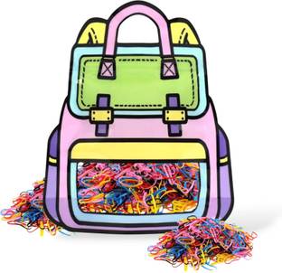 AMANVANI Daily Use Elastic Rubber Bands For Girls 250 Rubber Band Random Design 1 Packet Elastic Rubber Bands For kIds, Girls Rubber Band