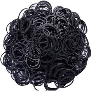 Bhorer Sugandha Mini Black Rubber Bands Soft Wedding Hairstyle and More (1000 pcs) Hair Band Rubber Band