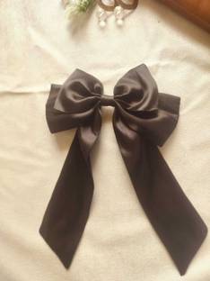 shine schrunchie Satin Silky Layered Hair Barrettes with Big Ribbon Bow Clip - Hair Bow Rubber Band