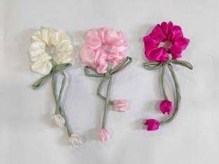 Sandy Hair Bandho Tulip Scrunchie Combo Combo of Tulip Scrunchies Rubber Band
