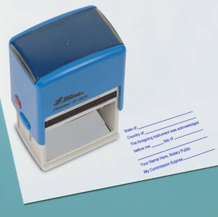 Printtoo Notary Stamp Self Inking Rubber Stamp Pre,Inked Office Stamp - 41 x 24 mm Self Inking Rubber Stamp