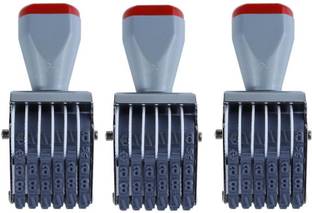 NSSP 3 Number Stamp (Incl. ?, Kg, Gm, No.) Without Pad/Manual/Rolling Bands 6 Digits (Pack Of 3)