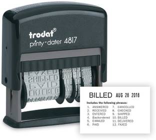 Ochitya Trodat Printy 4817 Self-inking Economy 12-Message and Date Stamp SELF INK