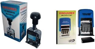 dinojames Numbering Machine 6 Digit heavy Duty +PAID WITH DATE MINI DATER STAMP SELF INK Office,Fectory,Company