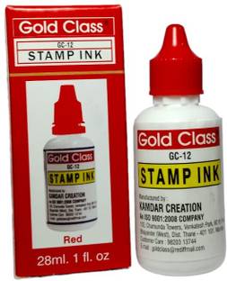 GoldClass Stamp Ink for Self Ink and Reinking for All Stampads(28ml)(Red) RUBBER STAMP
