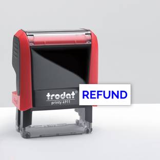 Trodat REFUND Stamp - Built In Blue Color Ink Pad | Text Stamp With Red Body Color Stamp