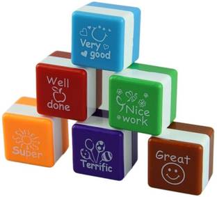 Kreative Kraft 6pcs Self Inking Teacher Stamps Stamps