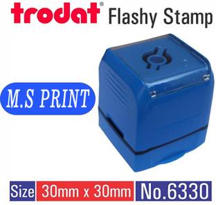 MSPRINT Trodat_Flashy-6330 _ Blue color body Self-Ink & Refillable Stamp