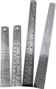 HOTCHPOTCH Combo of Double Sided 12 Inch Ruler Scale & 6 Inch Pocket Scale Measuring Tool for Students, Engineers, Architects Etc [Set of 4 Pcs.] Ruler