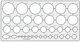 Saravana Super Mart Circle Master template with 35 circles for students, Art/Engineering Ruler