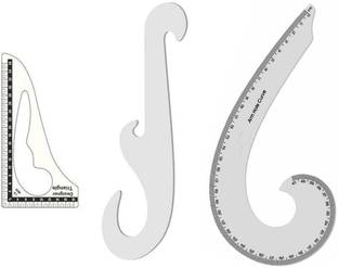 Vikurajas French Curve Single curve and Designer Triangle Scale Ruler
