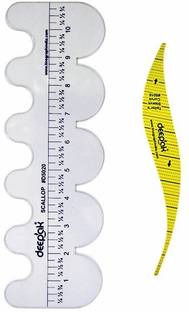 Saravana Super Mart Scallop Scale with Arm hole Scale combo for Tailoring Beginners Ruler