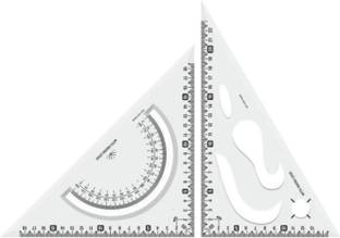 Vikurajas Set Squares Clear Transparent Triangle Ruler Scale Set Ruler