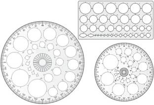 Upyukat Plastic Pro Circle BIG with 25 Circles, Pro Circle SMALL with 18 Circles, Hyperbola- Parabola Template, Geometry Template, Circle Master Drafting Scale Ruler Very Useful to Architect, Engineering Students, Office Employee Ruler