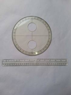 UEI 8 INCH PROTACTOR CIRCULAR (380 DEGREE) & ACRYLIC SCALE 12 INCH, PACK OF 2 Ruler
