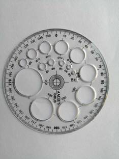AISH 35 CIRCLE PROTECTOR SCALE DEGREE RULER + 16 CIRCLE PROTECTOR SCALE (SET OF 2) Ruler